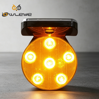 Feux de sécurité solaires à modes clignotants/synchronisés pour véhicules de chantier, surfaces métalliques, protection ABS/PC IP66, sécurité routière