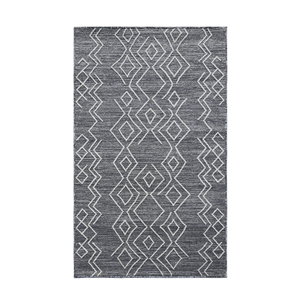 Modern Geometric Area Rug Rectangle Gray White Flat Weave Stain Resistant Rubber Backing Living <b>Room</b> Use - Product Image 1