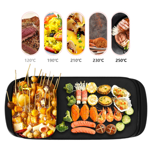Quảng trường nấu ăn chiên nướng chảo và lẩu điện Hàn Quốc không dính BBQ nấu nướng vỉ nướng Skillet với Lẩu đa mục đích 2 trong 1 - Product Image 4