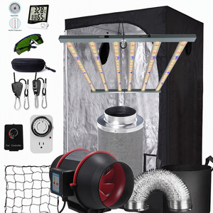 Kit de culture 4x4 avec lampe de culture LED pliable 720W, ventilateur d'intérieur, filtre à charbon, ventilateur de ventilation, pots de culture, filet et boîte de culture complète - Product Image 1