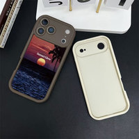 Coque de protection souple en TPU motif Coucher de soleil pour iPhone 17, 11 Pro, 8 Plus, 14 Pro Max