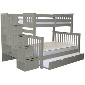 Letto a Castello in Legno Massello Smontabile per Bambini, Design Moderno e Minimalista, per Cameretta, Commercio Estero Transfrontaliero SY564 - Product Image 4