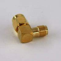 Adaptador de conector coaxial RF de ángulo recto DC-12.40GHz SMA macho a SMA hembra