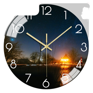Purple Gold Marble Quartz Glass Silent Analog <b>Battery</b> Powered Decorative Wall <b>Clock</b> for Living Room Bedroom Hallway - Product Image 3