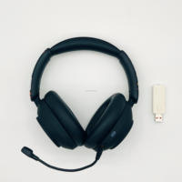 Auriculares plegables por encima de la oreja con cable inalámbrico BT de 2,4G compatibles con micrófono desmontable de llamada ANC ENC híbrido para computadora de escritorio de TV