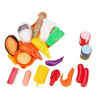 LASIVE TOYS 4-6세 어린이를 위한 플라스틱 소꿉놀이 주방 장난감, 시뮬레이션 바베큐 꼬치 및 요리 세트