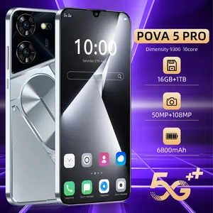 טלפון סלולרי מקורי Tecno 5g טלפון נייד 7.3Inch108mp Pova 5 Pro 8 + 512gb 7800MAh צבע אופנה 4g 5g טלפון נייד