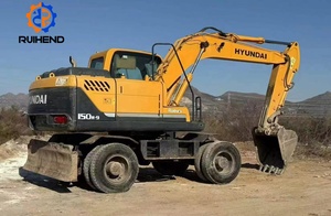 Excavatrice sur pneus HYUNDAI 150W d'occasion, coréenne, 14 tonnes, haute efficacité, chargeuse, <span class=keywords><strong>machines</strong></span> <span class=keywords><strong>de</strong></span> terrassement bon marché pour travaux <span class=keywords><strong>de</strong></span> <span class=keywords><strong>construction</strong></span> - Product Image 2