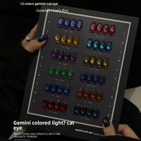Suuseegel – Kit de vernis gel UV effet œil de chat Moonlight Gemini 12 couleurs, haute qualité, ODM/OEM, pour nail art et fournitures pour ongles