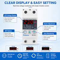 Dispositif de protection contre les surtensions Puluos KE-912 110V 220V, protection contre les surtensions et les sous-tensions avec reconnexion automatique