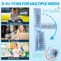 Mini ventilateur portable USB 400 mAh, indispensable pour l'été, batterie rechargeable, mini ventilateurs à main