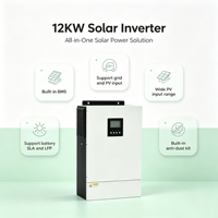 Onduleur solaire hors réseau MAX 12KW II 48V à onde sinusoïdale pure hybride MPPT 90-450VDC avec surveillance WiFi IP21 CAN pour batteries lithium-ion, montage mural