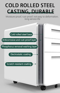 Gabinete de pedestal móvil de almacenamiento de archivos de Metal de oficina de acero de 2 cajones de alta calidad con cerradura de llave móvil ruedas personalizadas - Product Image 6