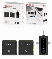 Nuovo Microfono Lavalier Wireless F22, Sistema Uno-a-Due con Riduzione Intelligente del Rumore, Omnidirezionale 100Hz-20kHz per Streaming Live su Telefono