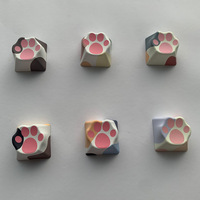 Keycaps PBT à sublimation cinq faces motif patte de chat personnalisée, multicolores, pour clavier mécanique à axe croisé