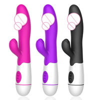 Vibromasseur à 10 vitesses, étanche, en silicone, pour clitoris et point G, vibromasseur lapin pour femmes
