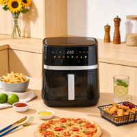 Four à Friture Intelligente 8L avec Écran Tactile, Double Chauffage 1800W, Fenêtre Visible, Friteuse Sans Huile, Vente en Gros pour Usage Domestique