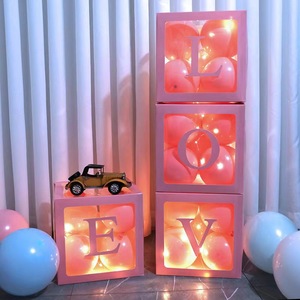 Boîte à lettres rose de 30 cm pour ballons, pour anniversaire, mariage, décoration de fête personnalisée, enfants, baby shower, fille, boîtes à lettres DIY - Product Image 1