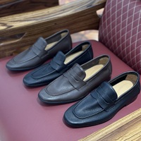 Chaussures habillées en cuir italien pour hommes, à bout carré, patchwork, mocassins Penny, confortables, plates, style Oxford, pour la conduite et les affaires