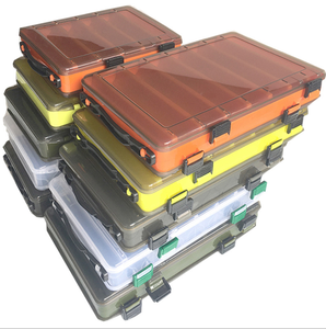 14 Grids PVC Plastic Fishing Box, 27.5*18.5*4.8CM 5 colors Fishing Tackle Lure Tool Box Double Sides Fishing Lure Box