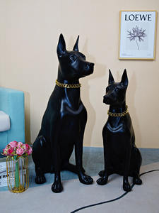 Estatua de Perro Dóberman Pinscher de Resina con Textura de Alta Calidad, Tamaño Real, para Decoración del Hogar y Escultura de Fibra de Vidrio Lista para Exportación - Product Image 5