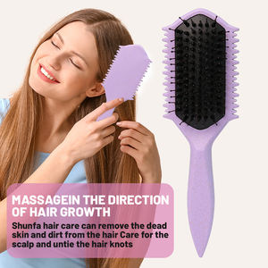 Nouvelle brosse à cheveux en paille de blé et ABS pour définir les boucles, avec des poils en nylon pour femmes, démêlage, ventilation, brosse à cheveux ailée - Product Image 4