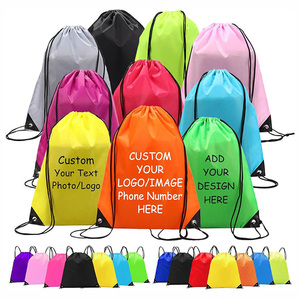 EVENTS Promotional 210D Polyester Nylon Sport Custom Printing Gym Sportpacks Drawstring Bag for Sports Gym Travel Swimming Beach
