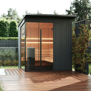 Sauna Tradicional de Vapor Seco de Madera de Cedro Rojo Sólido, Capacidad para 6-8 Personas, Calefacción Eléctrica, Panel de Control Computarizado, Online - Product Image 5