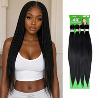 EASY BRAID Cheveux pour Grandes Tresses, Lot de 4, 60 pouces, 415g, Soie haute température, Double trame machine, Star Fashion EZ Dirty Braid