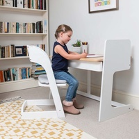 Table d'étude ergonomique réglable en hauteur en bois massif Boori B2B avec tiroir de rangement intégré pour enfants, école, maison, bureau
