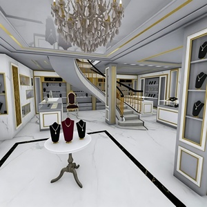 Jewelry Watch Luxury Goods Shop Interior Design Full Room Customization Glass Display Cabinet Jewelry <b>Showcase</b> Store Decoration - Product Image 1