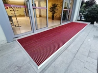 Tapis d'entrée mince d'isolation phonique de support en caoutchouc d'alliage d'aluminium de modèle géométrique antidérapant de style moderne pour l'usage à la maison commercial