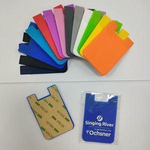Porte-cartes de téléphone personnalisé avec logo, en silicone avec adhésif, portefeuille pour téléphone portable - Product Image 3