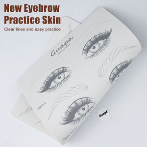 Cejas de silicona realistas personalizadas preimpresas patrón de trazos de pelo látex ayuda para cejas práctica piel blanca para Pmu Ombre tatuaje de cejas - Product Image 3