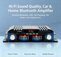 Mini amplificateur Bluetooth 12V, 4.0 canaux, amplificateur stéréo HIFI, alimentation US pour haut-parleur de voiture et de maison