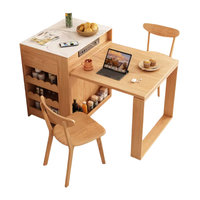 Buffet moderne multifonctionnel Table à manger mobile pliable Armoire de comptoir îlot intégré Cuisine en bois de petite taille