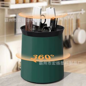 Support rotatif pour couteaux et baguettes Enovate Kitchen, plateau tournant à 360 degrés, organiseur de rangement pour couverts et ustensiles - Product Image 1