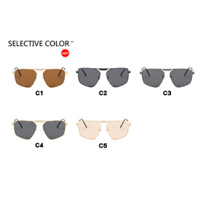 Customized Polygonal <b>Large</b> <b>Frame</b> Sunglasses Fashionable and Versatile Uv400 Women's Metal Sunglasses - Product Image 4