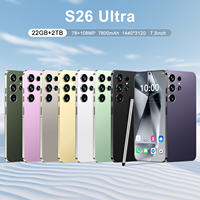 Smartphone 5G Original S26 2025, Écran HD 7,3 pouces, Android 14.0, Débloqué, Double SIM, 22 Go + 2 To, Caméra HD 72+108 MP, Téléphone Portable 5G