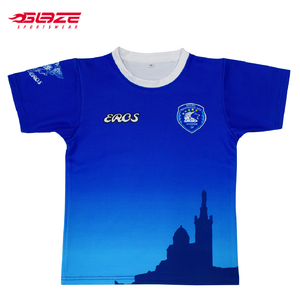 <span class=keywords><strong>Camiseta</strong></span> de <span class=keywords><strong>Rugby</strong></span> Personalizada al por Mayor de <span class=keywords><strong>Tonga</strong></span>, Azul Liso, 100% Poliéster - Product Image 1