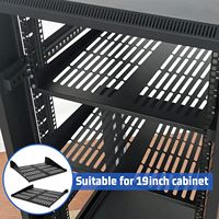 Rack de 19 pouces horizontal 1U 300mm de profondeur 1.2mm d'épaisseur Étagère de serveur Étagère de montage en rack ventilé