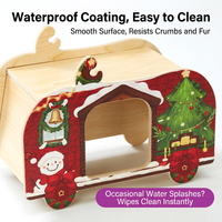 Maisonnette en bois de Noël pour hamster, style nordique, décoration de cage pour petits animaux, mobilier pour hamster, hamster géant, hamster nain