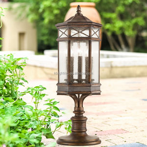 ग्लास कॉलम बॉडी e12 बेस विंटेज शैली आउटडोर गार्डन पैटियो सजावट लालटेन लैंप नए स्तंभ मुख्य गेट रोशनी पोस्ट - Product Image 3