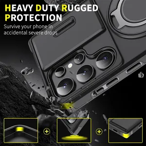 <span class=keywords><strong>Funda</strong></span> de teléfono con soporte magnético de protección de cámara deslizante para <span class=keywords><strong>Samsung</strong></span> S24 S23 Plus S21 S22 Ultra S20 FE A54 A23 A15 A14 Defender - Product Image 6