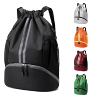 Sac à dos de sport à fermeture éclair, sac de sport pour la natation, sac de sport pour femmes et hommes, sac à cordon avec compartiment pour chaussures, poche étanche, bandoulière réglable, football