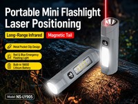 Lampe torche tactique multifonctionnelle COB avec lumières LED rouges et bleues, ABS, magnétique, étanche, camping, recharge USB, 1000 lumens