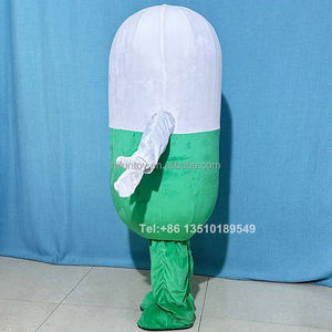 कवक अनुकूलित हरी गोली शुभंकर कैप्सूल पोशाक पोशाक फैंसी पार्टी पोशाक हेलोलीन कार्निवल - Product Image 3