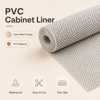 Tapis de protection antidérapant et imperméable en PVC à mailles ouvertes pour tiroirs et étagères, facile à découper, pour rangement de cuisine