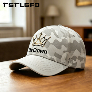 Custom Logo 6 Panel Structured <b>Camo</b> Baseball <b>Cap</b> Wholesale Bulk Laser-Cut Breathable Holes Hat Single Row Snapback Manufacturer - Product Image 3