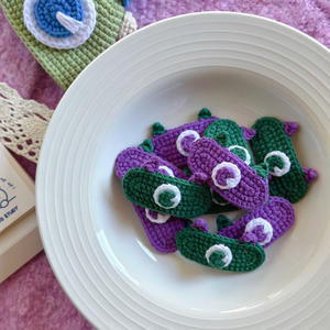 Nuovo Fermaglio <span class=keywords><strong>per</strong></span> Capelli a Forma di Mostro Monocolo in Lana Fatta a Mano Verde Foglia Cartoonesco <span class=keywords><strong>per</strong></span> Bambini Capodanno - Product Image 2